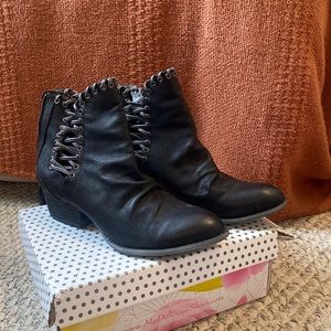 Black leather boots
